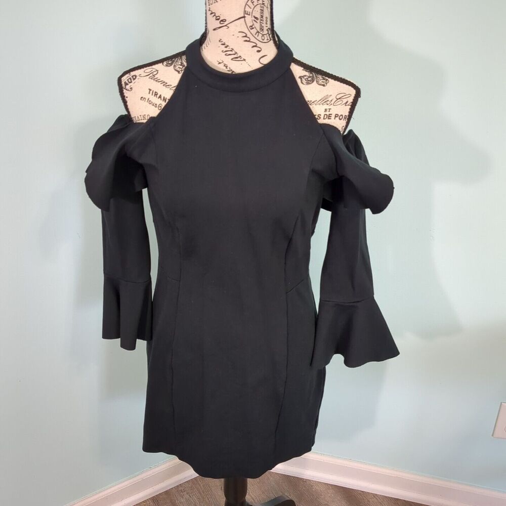Free People Womens Sweet Talk Ruffled Off-Shoulder Dress black medium